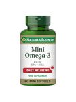 Nature's Bounty Mini Omega-3 450 mg EPA / DHA Mini Softgels - Pack of 60 Mini Softgels, Two-a-day - Omega-3 essential fatty acids - Purified omegas from fish oil - Lemon Flavour and Easy to Swallow