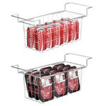 DPZM Extendable 17.5~20.4'' Handle Freezer Organize，2Pcs Wire Basket for Fridge Organizers and Storage，Stainless Steels Baskets Storage Organization for Deep Freezer&Upright Freezer