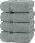 Utopia Towels - 4 Piece Bath Towels Set (69 x 137 CM) - Premium 100% Ring Spun Cotton - Quick Dry, Highly Absorbent, Soft Feel Towels, Perfect for Daily Use (Cool Grey)