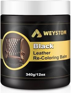 Leather Recoloring Balm & Leather Color Restorer - Leather Repair Kit for Furniture | Restore Couches, Car Seats, Clothing | Leather Scratch Remover and Repair | 12OZ (Black)