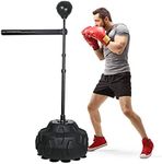 Solid Refle Bag Boxing Speed Trainer Punching Bag Spinning Bar, Training Boxing Ball with Reflex Bar Free Standing, 45-80in Adjustable Height, for Adult&Kid