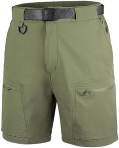 FREE SOLDIER Men's Cargo Hiking Shorts with Belt Lightweight Quick Dry Tactical Shorts with Pockets for Casual Work Golf (SlateGreen 42W10L)