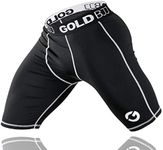 Gold BJJ Jiu Jitsu Compression Shorts - Base Layer for Gi and No-Gi Grappling - Martial Arts Short, Black, X-Small