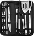 BBQ Grill Accessories Tools Set: 18 Pieces Stainless Steel Barbecue Grilling Utensils Kit with Spatula/BBQ Tongs/Fork/Skewers/BBQ Knife/Portable Bag for Outdoor Camping