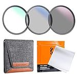 K&F Concept 58mm UV CPL ND4 Lens Filter Kit, UV Protector Circular Polarising Neutral Density Filter Accessory for DSLR Cameras Cleaning Cloth Filter Bag Pouch