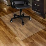 Qlarity Covers Office Chair Mat for Hardwood, Tile & Laminate Floors | Frosted Floor Protector | Anti-Slip, Scratch Protection, Smooth Rolling | 2mm, 46 x 60 Inch, Rectangular | Transparent PVC