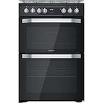 60cm Double Oven Dual Fuel Cooker with Assisted Cleaning - Black