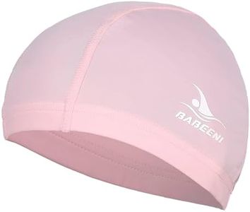 Fabric Swim Cap Women Adult - One Size Pink Swim Cap, Swimcap for Long and Short Hair, Cloth Swim Cap for Women, Lightweight and Comfortable, Perfect for Pool, Beach, Lap Swimming, Gifts for Swimmers