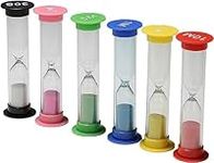 6 Pieces Sand Timer, Hourglass Sand Timer, Toy Sandglass, Kitchen Cooking Timer 30sec/1min/2mins/3mins/5mins/10mins for Children Brushing Teeth, School, Timed Activities