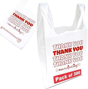 Concession Essentials Thank You Bags Pack of 300ct White