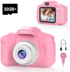 PROGRACE Kids Camera Girls Gift - Camera for Kids Dual Selfie Children Camera Age 3 4 5 6 7 8 9 Year Old Kids Digital Camera Toys for Kids Birthday Gift for Girls Kids Video Camera Pink