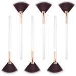 6 Pcs Luxurious Soft Fan Brush Face Mask Brush Applicator for Masks, Serums, and Peels Facials Makeup Highlighter Brush Sleeping Mask Esthetician Supplies