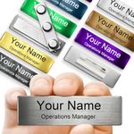 Engraved Personalized Name Tags with Magnet Clip or Pin - Stainless Steel Metal Custom Magnetic Name ID Badge Tag for School Teacher, Kids, Business Work Lable Sign Employee Name Plate (Magnet)