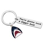 Shark Gifts for Women Men Boys Girls Shark Keyring You're Gonna Need A Bigger Boat Keychain Shark Lover Gifts Stainless Steel Shark Keyring Shark Stuff Diver Gifts Birthday Christmas for Friends