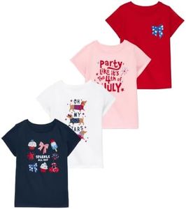 Garanimals Baby Girl Patriotic T-Shirt, Size 12 Months, 4-Pack