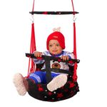 VIXERA Cotton Swing for Kids Baby's Children Folding and Washable 1-5 Years with Safety Belt | Oonjal for Kids | Uyyala for Child | Ceiling Hammock | Garden Jhula for Babies for Indoor Outdoor (B)