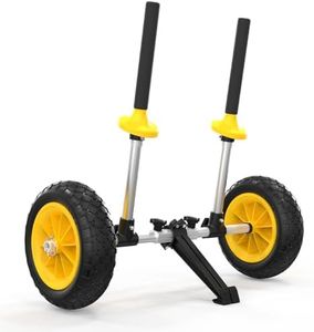 Bonnlo Kayak Cart with 10in Kayak Wheels, 7.1"-17.1" Adjustable Width, Detachable Kayak Dolly with Adjustable Angle Kickstand, Strap Free Kayak Trolley for Sit on Top Kayaks