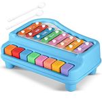 Baybee 2 in 1 Baby Piano Xylophone Musical Toys for Kids with 8 Keys, Keyboard Xylophone Piano, Preschool Educational Learning Musical Sound Instruments Toys for 1+ Years Old Kids Boys Girls Beginners