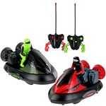 Click N' Play CNP8428 Set of 2 Stunt Remote Control RC Battle Bumper Cars with Drivers