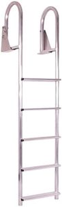 Dockmate Wide 5-Step Flip-Up Dock Ladder - 750-lb. Capacity, Corrosion-Resistant, 21" Wide Ladder with 4" Wide Steps for Easy Access to Docks - Built for Salt Water Environments