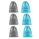 Lify Travel Shoe Bags, Portable Travel Shoe Tote Bags - Packing Organizers for Men and Women- Plain- Pack of 6 Piece