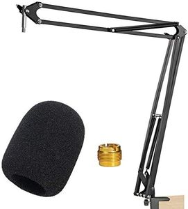 YOUSHARES Rode NT1A Mic Stand with Pop Filter - Microphone Boom Arm Stand with Foam Windscreen Cover for Rode NT1A, NT2 A, NTK, K2