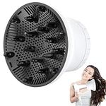 Hair Diffuser, AISEELY Universal Hair Dryer Diffuser Attachment for Curly and Wavy Hair, Adjustable Hairdryer Diffuser Suitable for 1.57 to 3.14 inch Hair Dryer, White