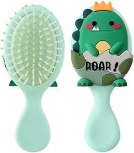 mini hair brush for kids, small toddler Hair Brush, travel hair brush for Boys and Girls Baby ，Detangler Brush for Wet or Dry Hair Thick or Curly Natural Straight Hair(green)
