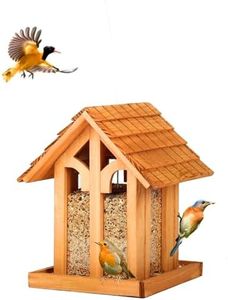 Cedar Alpha Cedar Wood Wild Bird Feeder- Holiday Delight, 4 Lbs Seed Capacity