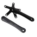 Bicycle Crankset, Aluminium Alloy Bike Single Speed Crankset, Left and Right Crank Arms Repair Parts for Mountain Bike, Road Bike (1 Pair)(Black)