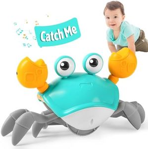 Hirger Crawling Crab Baby Toys 6-12 Months: Infant Tummy Time Toys, Dancing Walking Crab for Toddler 1 2 3 Year Old, 1st Birthday Gift with Music and Light