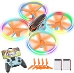 i9C Drone with Camera for Adults Kids,Christmas & Birthday Gifts Toys for Boys Girls,FPV Camera Drone with Colorful Lights,RC Quadcopter with Headless Mode,Gravity Sensor and Voice/Gesture Control