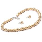 Taruna Biyani Non-precious Metal Silver Plated and Pearl Necklace Mala Set for Women (Off White)