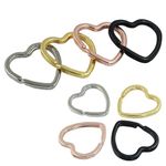 Unlorspy 40Pcs Heart Shaped Metal Key Rings, Heart Flat Split Key Rings for for Key Chains Connectors & Arts & Crafts Projects (4 Colors)