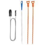 4 Pcs Drain Unblocker Tools and Pipe Cleaner Brush, 155 cm Pipe Brush, 2 Pcs 50 cm Drain Hair Clog Remover, 45 cm Sink Unblocker Brush, Reusable Cleaning Tools for Bathroom Shower Kitchen