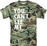 Mens You Cant See Me T shirt Funny Hunting Camouflage Sarcastic Adult Humor Tee (Camo) - XL