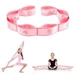 Stretching Strap, Multi-Loop Elastic Yoga Stretch Strap Flexible Stretch Resistance Bands Stretching Equipment for Physical Therapy, Pilates, Yoga, Dance, Gymnastics Exercise (Pink)