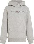 Tommy Hilfiger Kids Unisex Essential Hoodie, Grey (Light Grey Heather), 8 Years