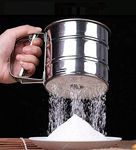 Mishrit Hand-held Flour Sifter with Handle Stainless Steel Fine Mesh Sieve Cup Baking Flour Sifter (Multi Color,Pack of 1)
