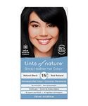 Tints of Nature 1N Natural Black Permanent Hair Dye, Nourishes Hair and Covers Greys, Ammonia-Free, 130ml