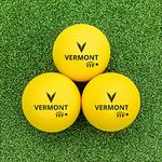 Vermont Foam Mini Red Tennis Balls - Stage 3 Tennis Ball | Kids Tennis Training Equipment - ITF Approved – All Surface Compatibility | Fluro Yellow Soft Balls For Kids (90mm (Practice), Pack of 3)