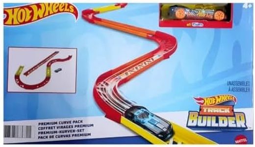 Hot Wheels Track Builder Unlimited Premium-Kurven-Set INKL. 1 Spielzeugauto