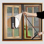 LifeKrafts Pre-Stitched Zipper Window Mosquito Net Premium Edition. 120 GSM Fiberglass Net & Strong Self Adhesive Hook Tape. Height 200 cms X Width 120 cms (79x47 inches or 6.5x4 feet) - Black