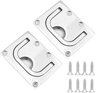 Set of 2 NUZAMAS Boat Flush Hatch, 316 Stainless Steel, 76 * 57mm, Marine Handle Boat Recessed Hatch Recessed Lift Pull Handle with Screws for Cabinet Locker