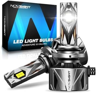 NOVSIGHT 9005 LED Fog Light - 62,000LM 6500K Cool White, 1:1 Mini Halogen Size Fog Light Bulb, 50,000 Hours Lifespan,IP68 Waterproof, Fast 5-Min Install, Pack of 2