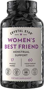 Crystal Star Women's Best Friend (60 capsules) - Herbal Menstrual Relief Supplement for help with Cramps & Bloating – Dong Quai, Cramp Bark, Hawthorne & Red Raspberry – Non-GMO
