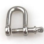 Pack-of-8 M8 D Ring Shackle Locks 304 Stainless Steel for Heavy Duty Rigging, Hauling, Steel Chain Link