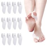 KASURE 12 PCS Bunion Corrector, Gel Toe Separator for Women, White Bunion pads, Bunion Protector, Toe Separators for Overlapping Toes, Big Toe Straightener for the Relief of Foot Pain, Calluses, Corns