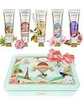 Birthday Gifts: 5 Hand Cream Gift Set - Sweet Almond Oil & Shea Butter / 5 Perfume: Verbena, Rose, Cherry Blossom, Lily of the Valley, Almond/Birthday Gifts for Her/Mum Gifts/Gifts for Mum