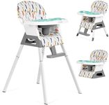 Dream On Me Curio Sit N Seek 3 in 1 Convertible Baby High Chair in Grey, Removable and Adjustable Tray, Portable High Chair, Adjustable Legs, Detachable Footrest, PU Fabric & 5 Point Safety Harness